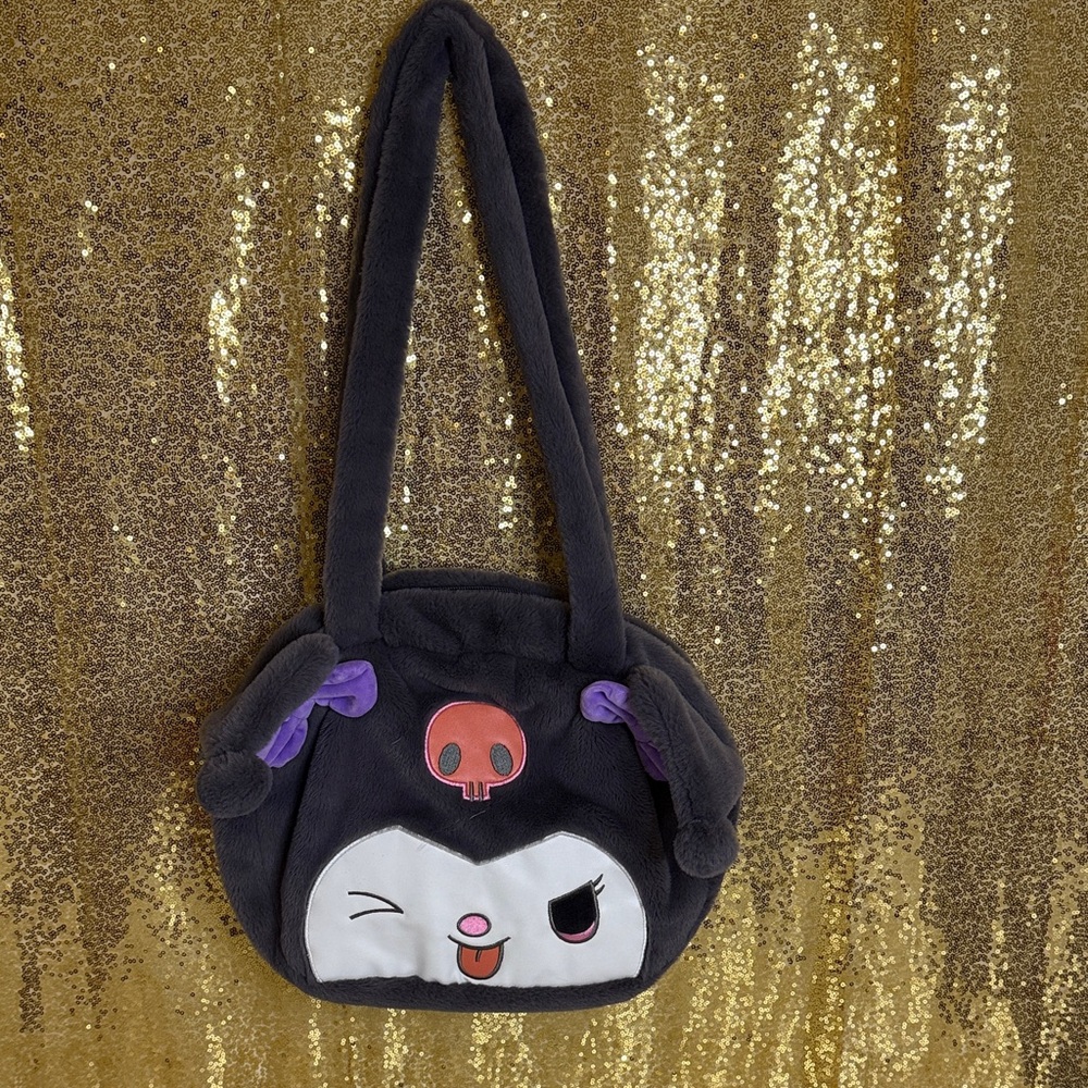 Playful Gray  and Purple Character Bag